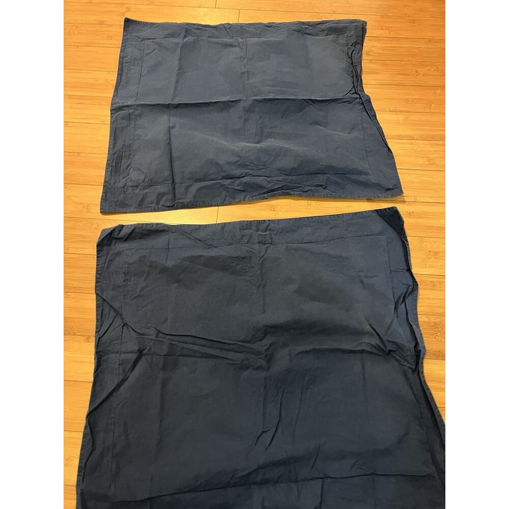 A Pair Pillow Covers Blue Navy Rectangle 20 x 26” 100% Heavy Cotton Pillowcases